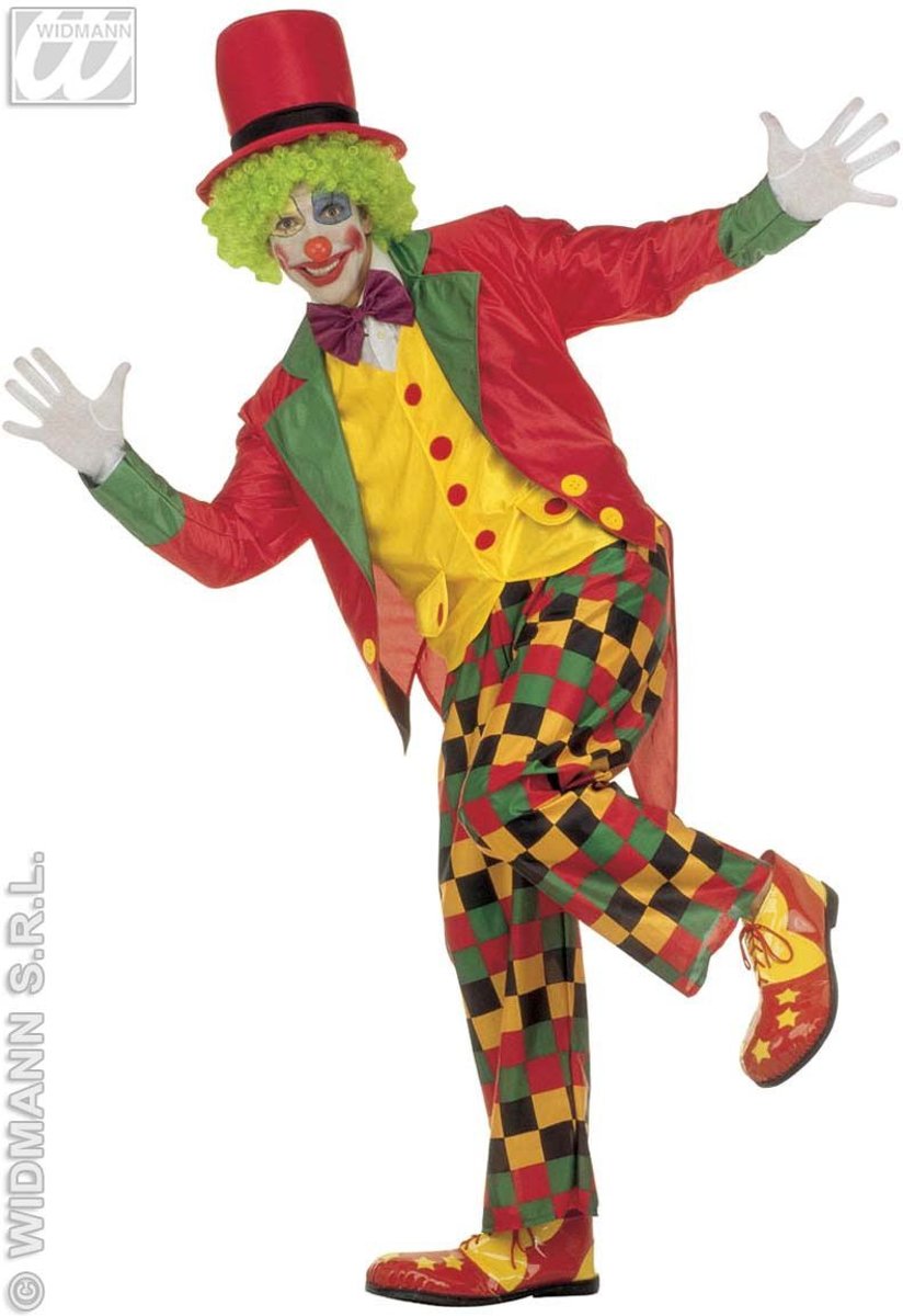 Clown & Nar Kostuum | Clown Luxe Multicolour Kostuum Man | Small | Carnaval kostuum | Verkleedkleding